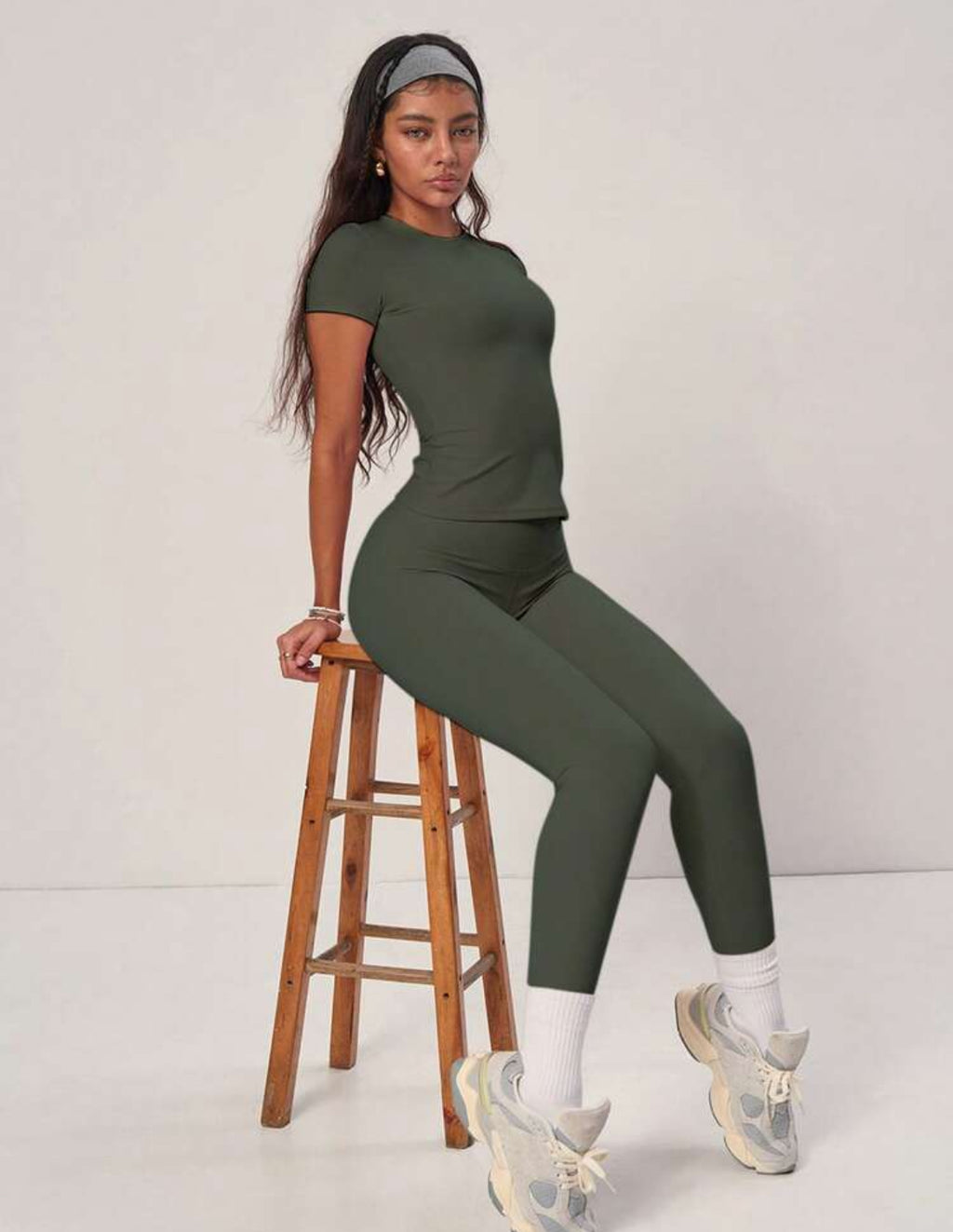 Women’s Army Green Two Peice Sportswear Set