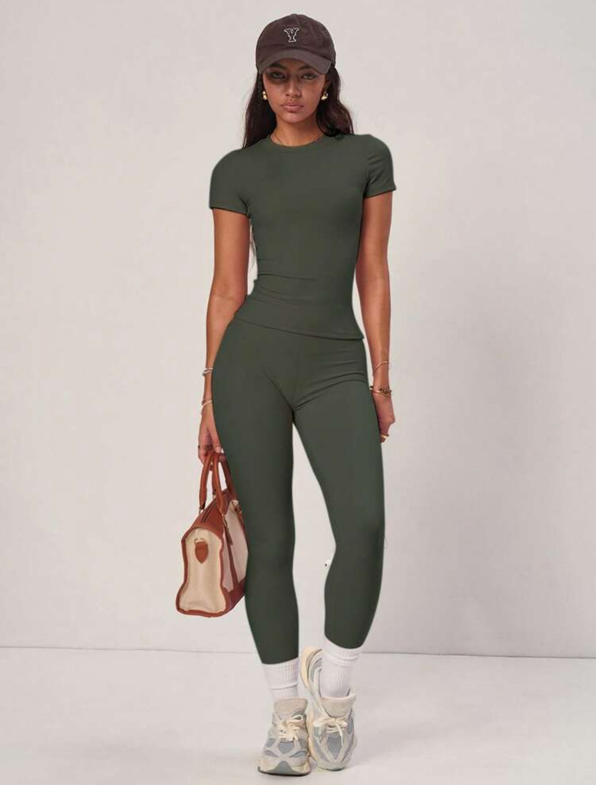 Women’s Army Green Two Peice Sportswear Set