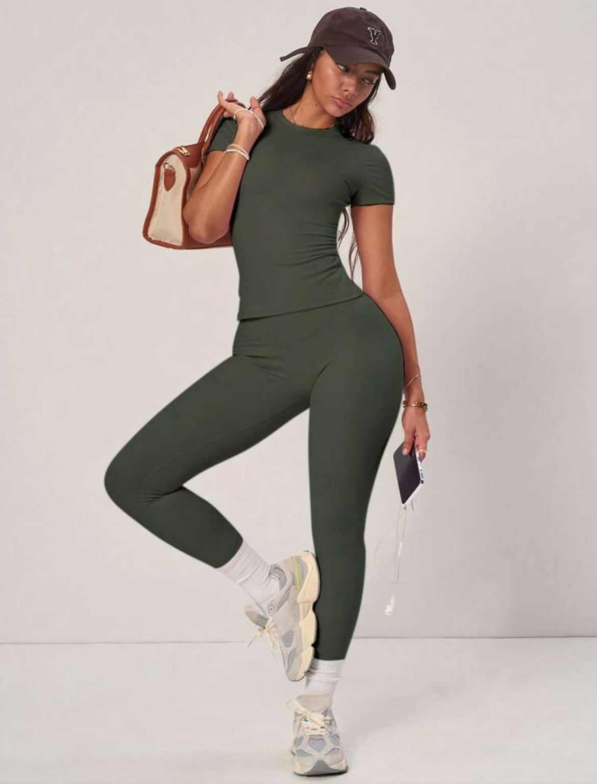 Women’s Army Green Two Peice Sportswear Set
