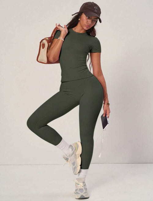 Women’s Army Green Two Peice Sportswear Set